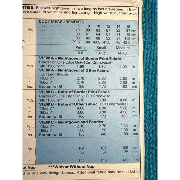 McCalls sewing pattern 6428 nightgown pajamas panties babydoll 1970s size small - Picture 5 of 5